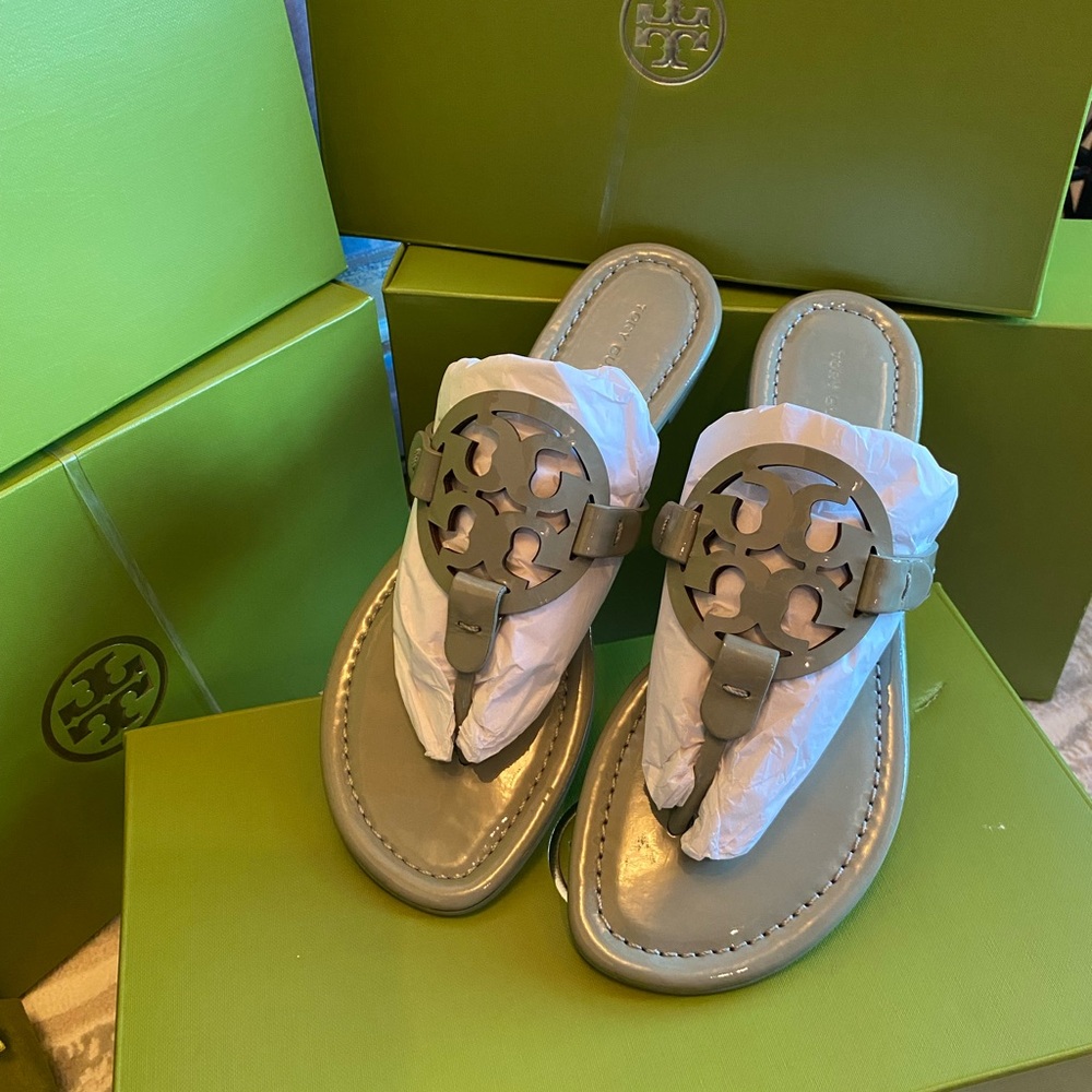Tory Burch Women’s Miller Patent Leather Sandals - Picture 4 of 8
